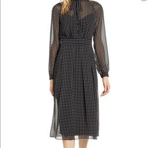 Anne Klein Bolshoi Dot long sleeve shirt dress